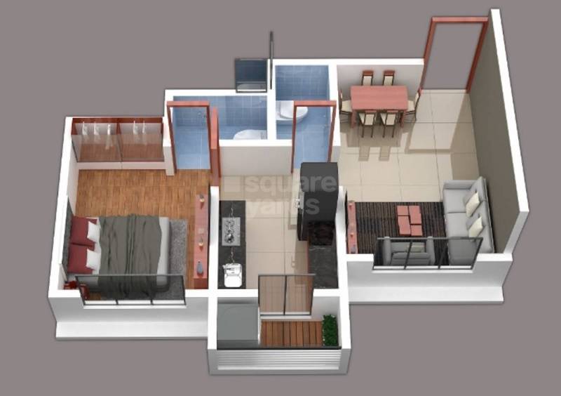 1 BHK 357 Sq. Ft. Apartment