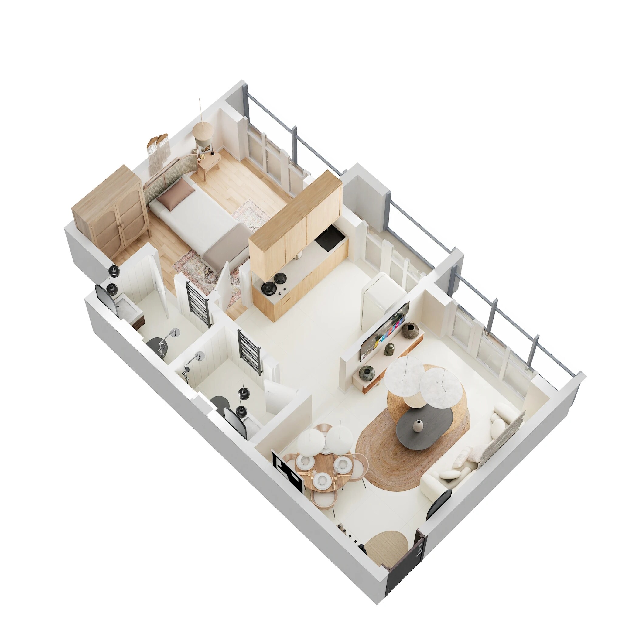 Floor plan of 1 BHK 446 Sq. Ft. Apartment in Ornate Heights, Palghar