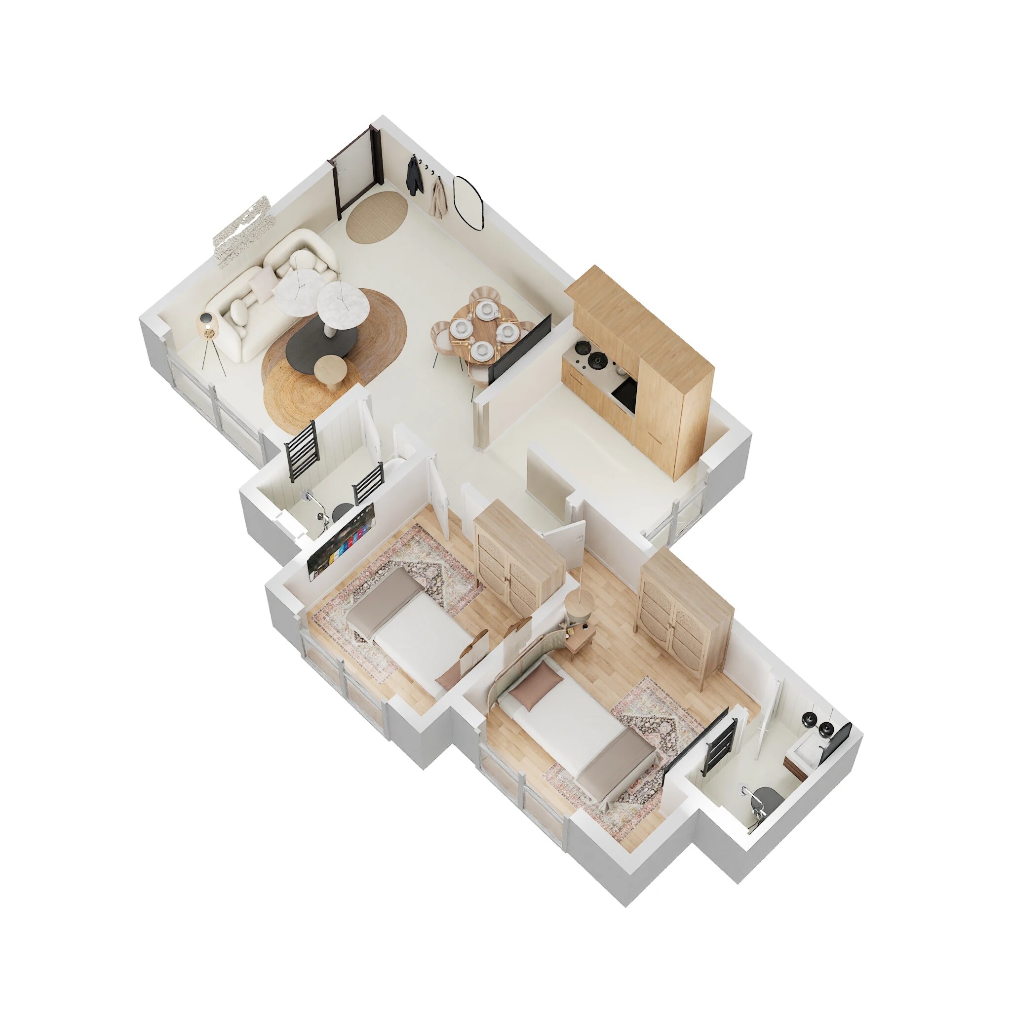Floor plan of 2 BHK 494 Sq. Ft. Apartment in Ornate Heights, Palghar
