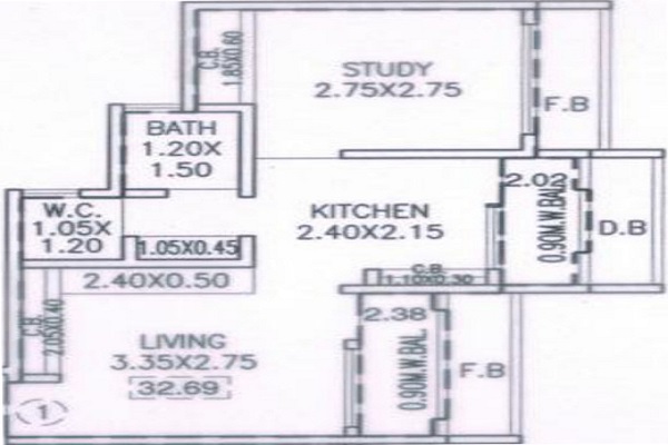 1 BHK 352 Sq. Ft. Apartment in Pantan Synergy