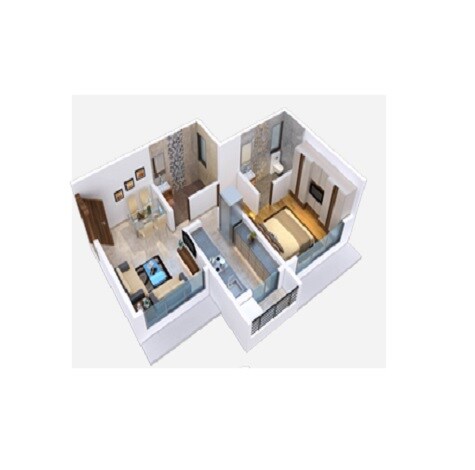 Floor plan of 1 BHK 339 Sq. Ft. Apartment in Radheya Sai Enclave, Palghar