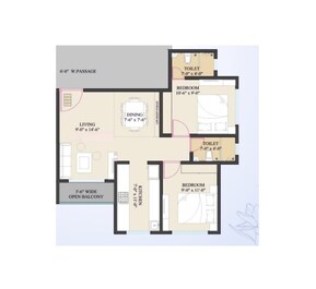 2 BHK 566 Sq. Ft. Apartment in Rajesh Mahavir Vihar