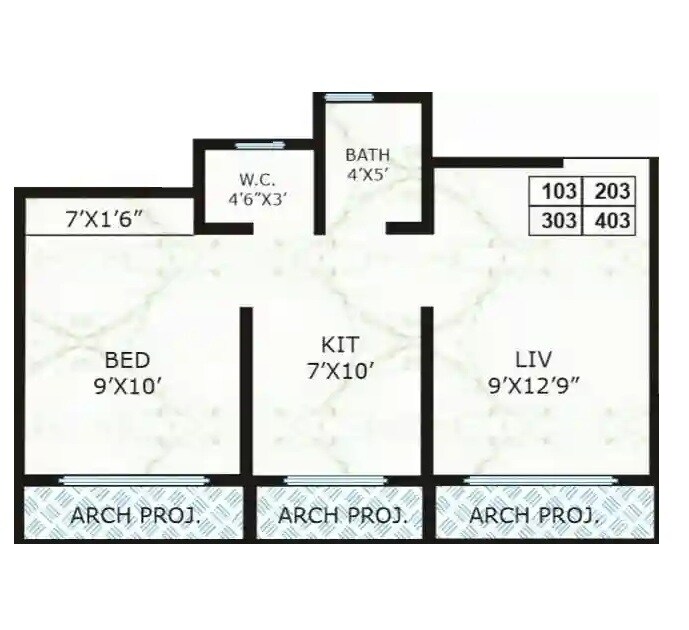 1 BHK 273 Sq. Ft. Apartment