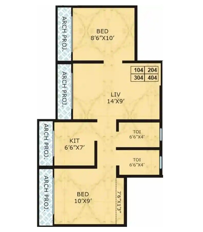 2 BHK 426 Sq. Ft. Apartment