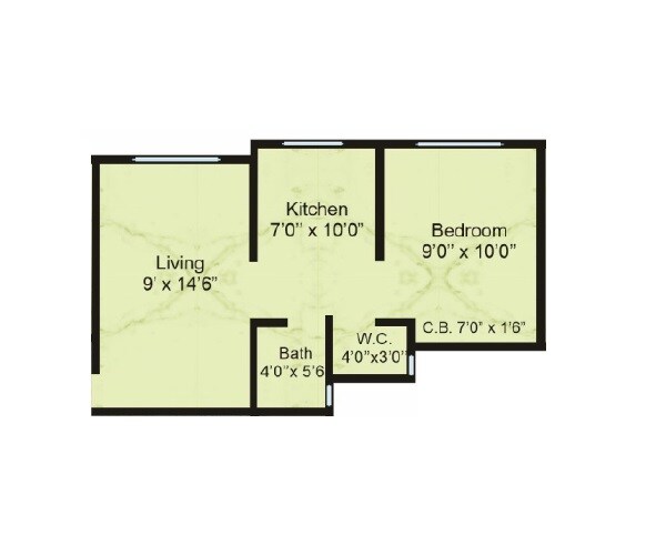 1 BHK 357 Sq. Ft. Apartment