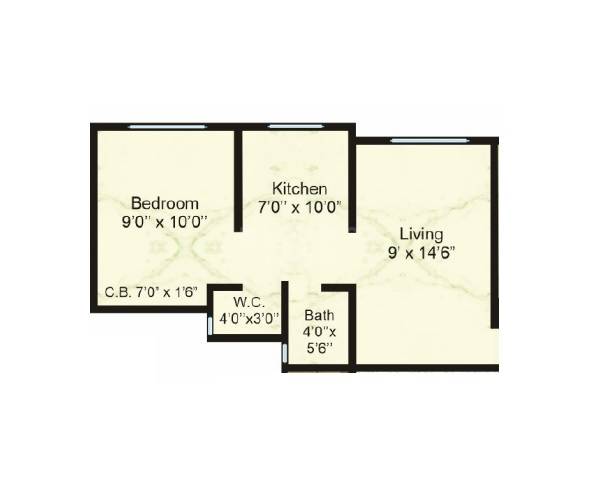 1 BHK 432 Sq. Ft. Apartment