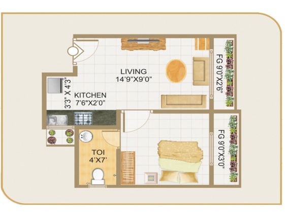 1 BHK 211 Sq. Ft. Apartment in Rashmi Lake View