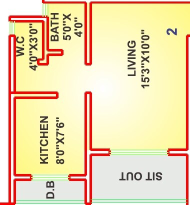 Floor plan of 287 Sq. Ft. Studio in Reliable Aleen, Palghar