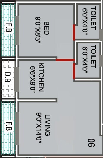 Floor plan of 1 BHK 311 Sq. Ft. Apartment in Reliable Glory, Palghar