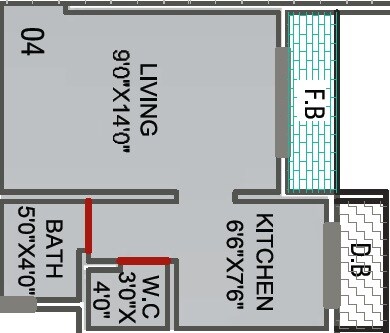 Floor plan of 272 Sq. Ft. Studio in Reliable Glory, Palghar