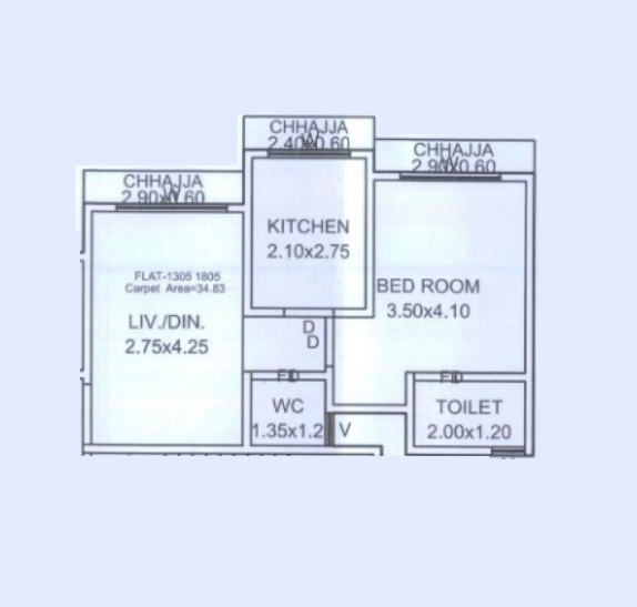 1 BHK 359 Sq. Ft. Apartment in RNA NG Aroma