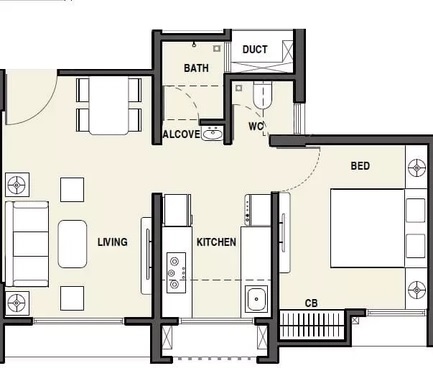 1 BHK 390 Sq. Ft. Apartment in Rustomjee Virar Avenue L1 L2 And L4 Wing E And F