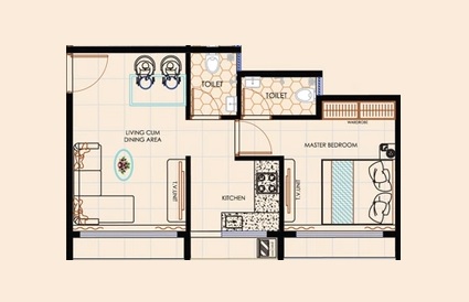 1 BHK 245 Sq. Ft. Apartment in Sai Abhyuday Complex