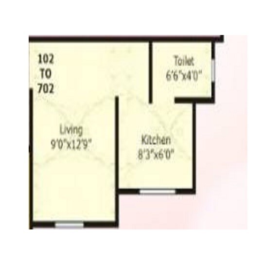 Floor plan of 259 Sq. Ft. Studio in Sai Mauli Heights Vasai, Palghar