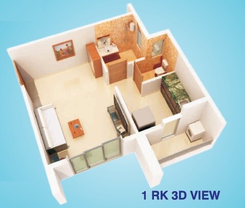 Floor plan of 207 Sq. Ft. Studio in Sai Mukunda Heights, Palghar