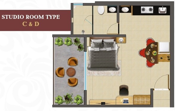 Floor plan of 241 Sq. Ft. Studio in Sai Raj Majestic Meadows, Palghar