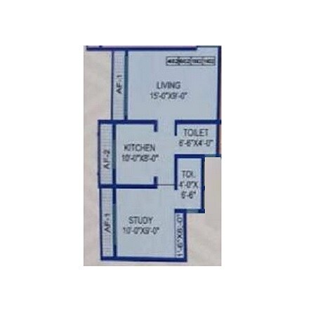 Floor plan of 1 BHK 363 Sq. Ft. Apartment in Sai Samriddhi, Palghar