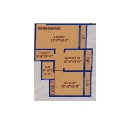 Floor plan of 1 BHK 432 Sq. Ft. Apartment in Sai Samriddhi, Palghar