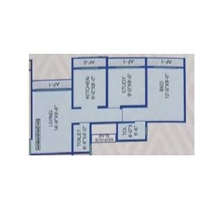 Floor plan of 2 BHK 555 Sq. Ft. Apartment in Sai Samriddhi, Palghar