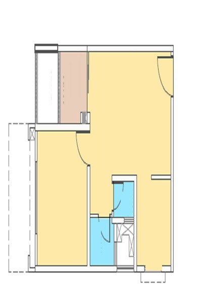 Floor plan of 1 BHK 697 Sq. Ft. Apartment in Samarth Sai Residency Saravali, Palghar