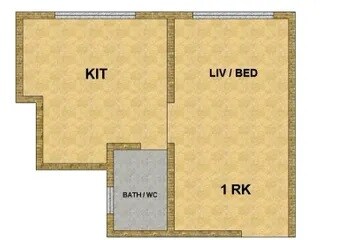 Floor plan of 350 Sq. Ft. Studio in Samruddhi Siddhivinayak, Palghar