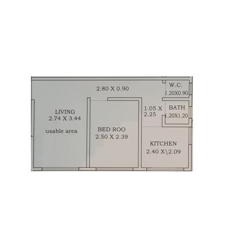Floor plan of 1 BHK 318 Sq. Ft. Apartment in Sarkar Jay Horizon, Palghar