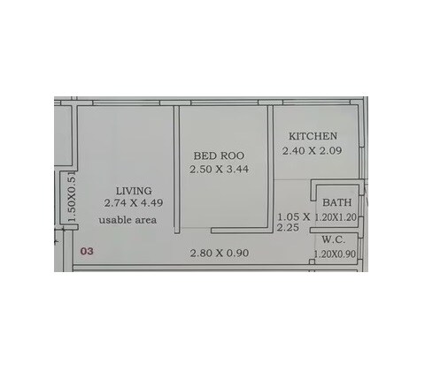 Floor plan of 1 BHK 392 Sq. Ft. Apartment in Sarkar Jay Horizon, Palghar