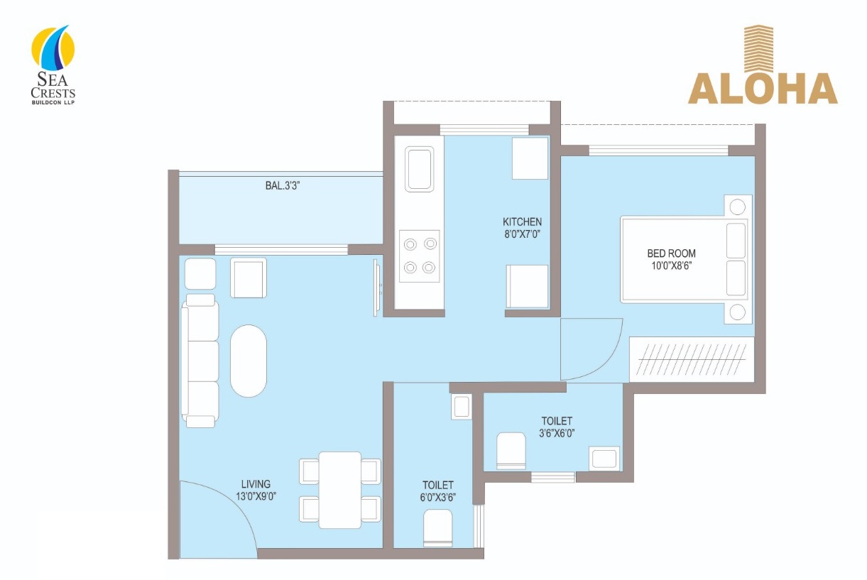 1 BHK 363 Sq. Ft. Apartment in Sea Aloha