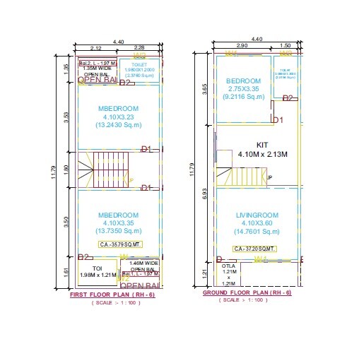 Floor plan of 3 BHK 786 Sq. Ft. Row House in Sai Indraprasth Villas, Palghar
