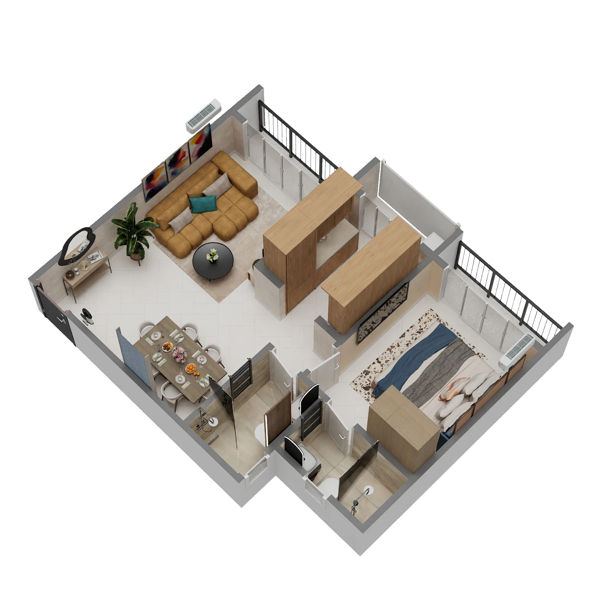 Floor plan of 1 BHK 459 Sq. Ft. Apartment in Shantee Ekata Residency, Palghar