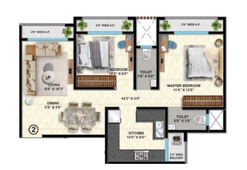  2 BHK Apartment at Shantee Flamingo Residency, Gokul Aagan – for Sale