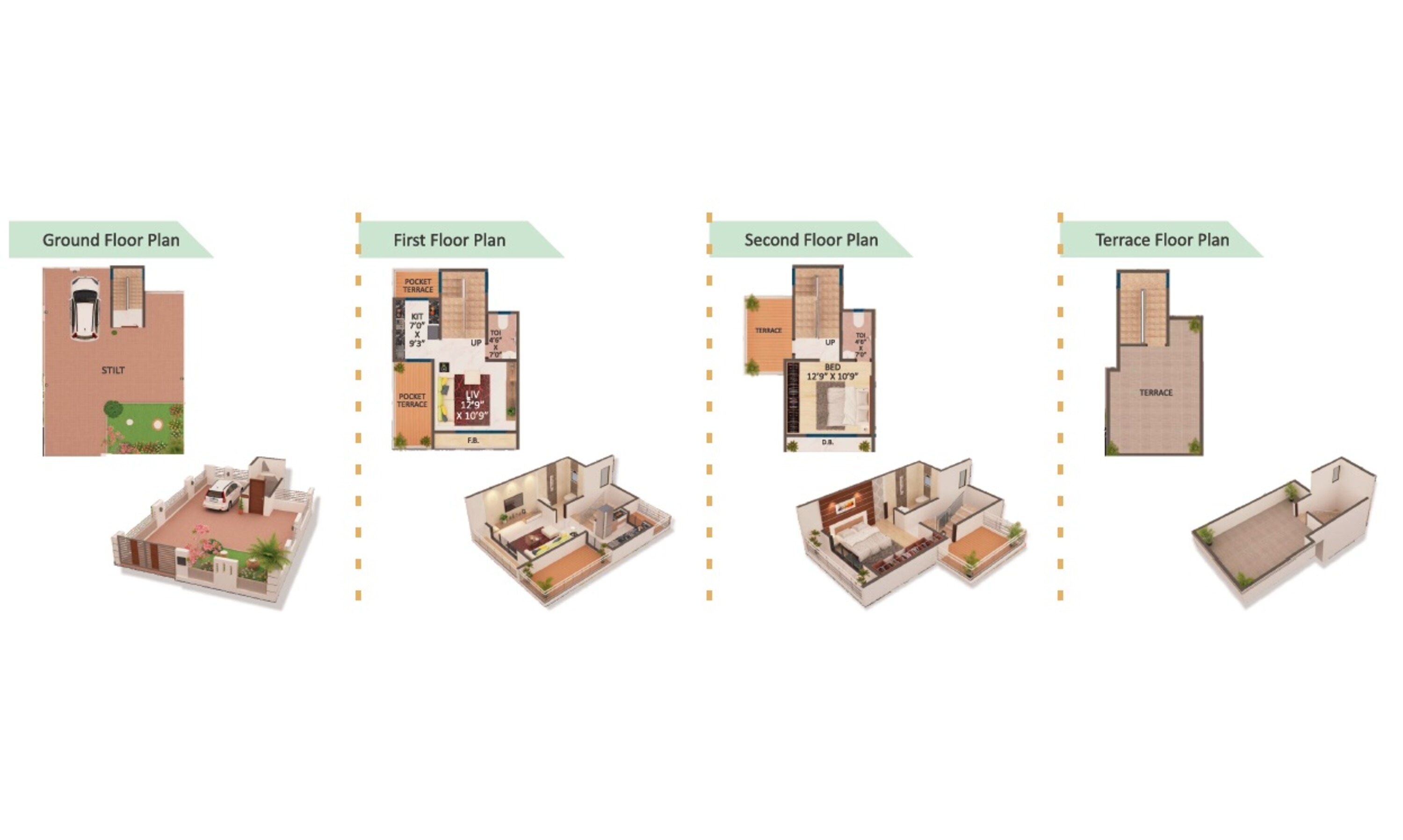 1 BHK 1800 Sq. Ft. Row House in Shantee Spring Field