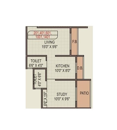 1 BHK 351 Sq. Ft. Apartment