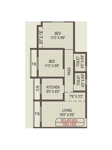 2 BHK 538 Sq. Ft. Apartment