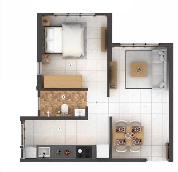 1 BHK 289 Sq. Ft. Apartment