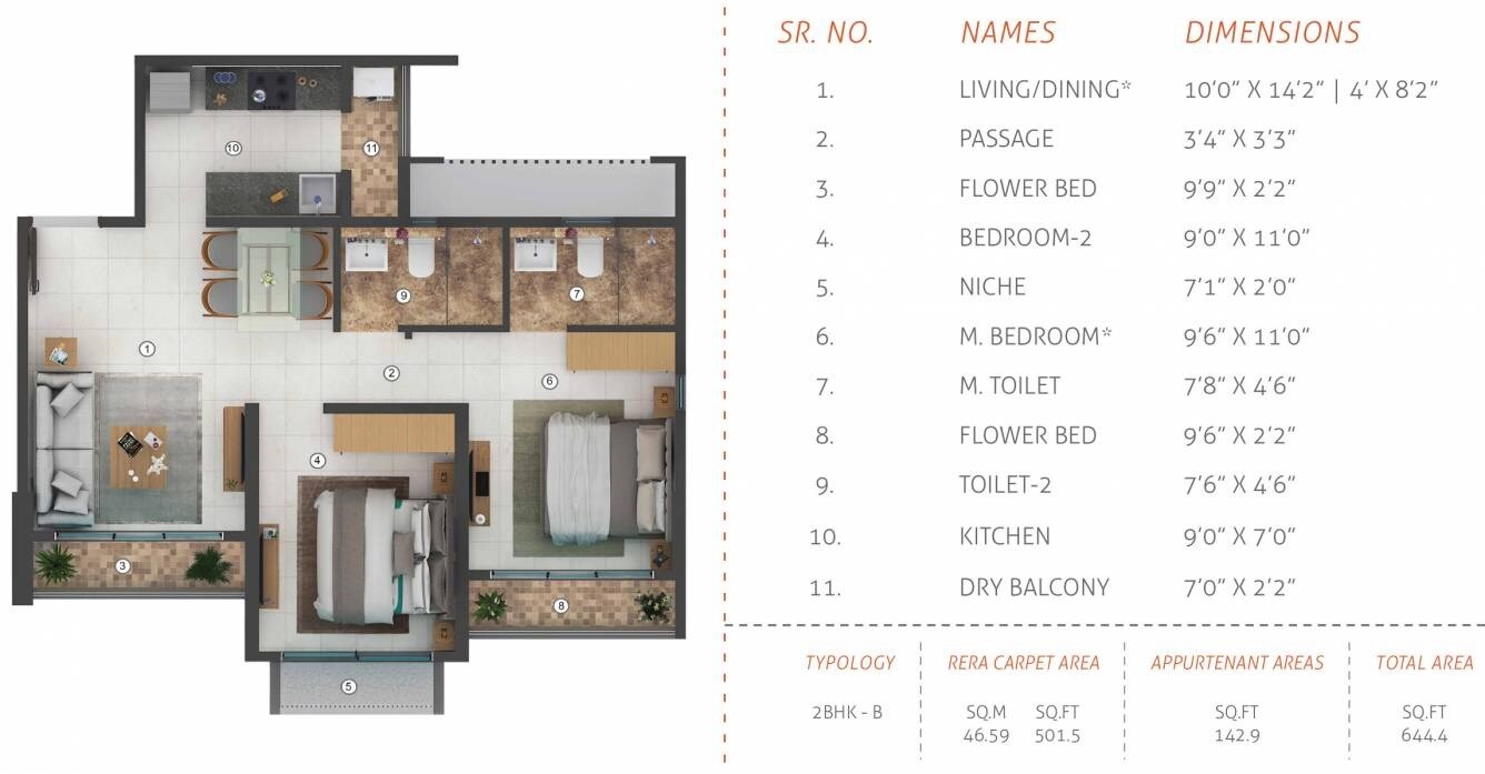 Other, shapoorji-pallonji-joyville-virar-phase-3 2 Bedroom 644 Sq.Ft. Apartment In Bolinj Palghar 9390277