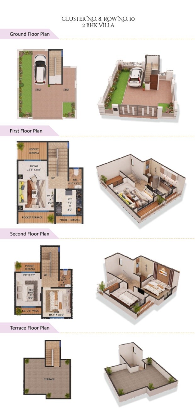 Floor plan of 2 BHK 2312 Sq. Ft. Villa in Sharp Orchid Villa, Palghar
