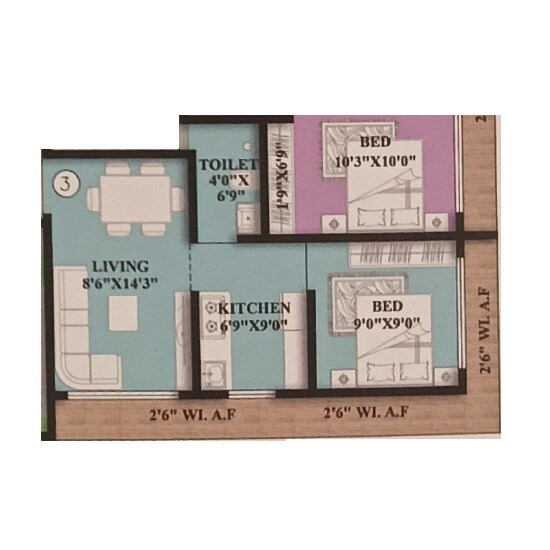 1 BHK 326 Sq. Ft. Apartment