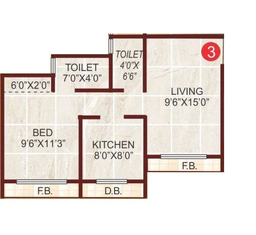 1 BHK 411 Sq. Ft. Apartment