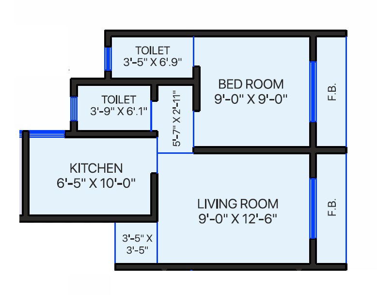 1 BHK 300 Sq. Ft. Apartment in Shree Umrale Varsha CHS