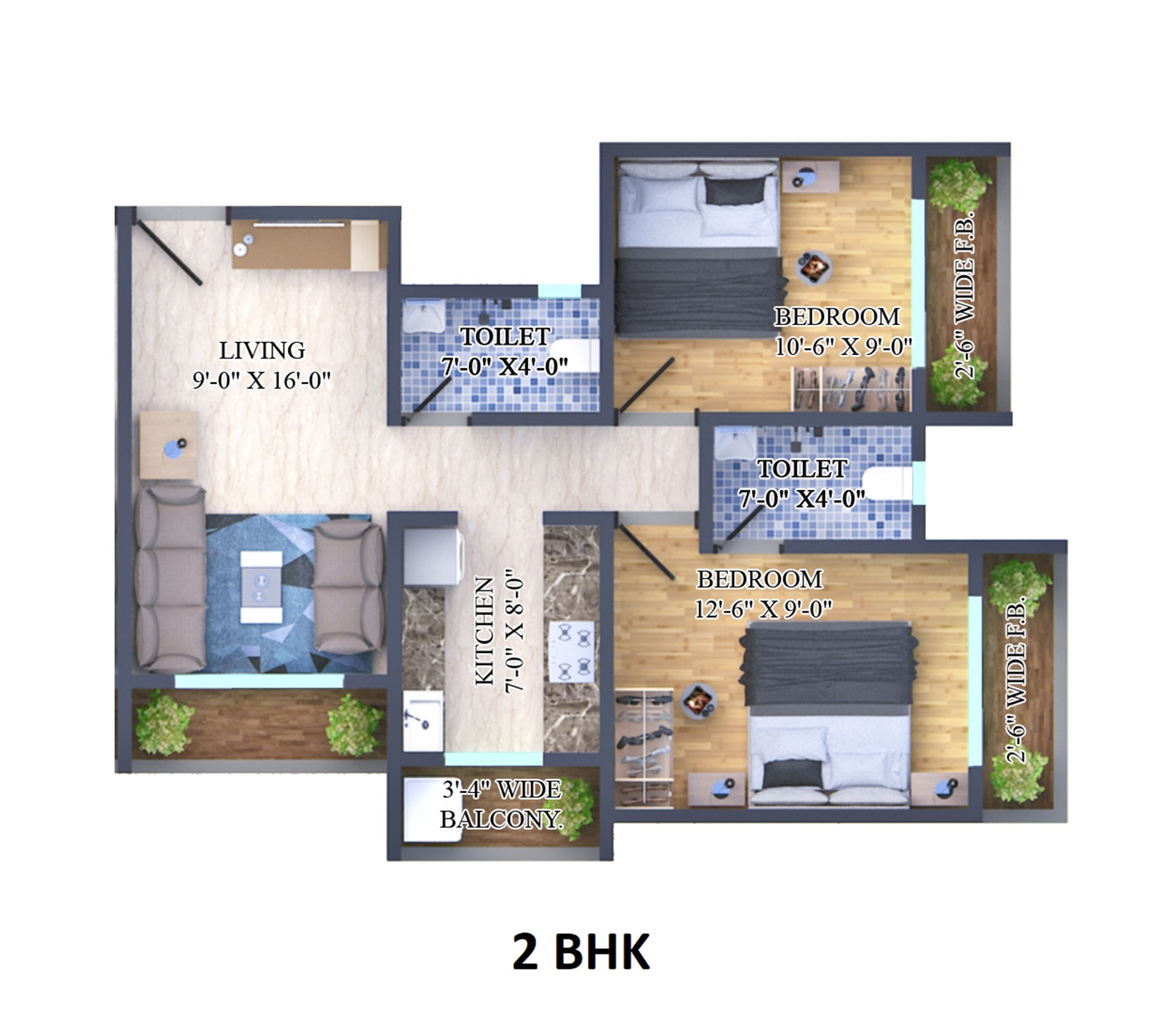 2 BHK 478 Sq. Ft. Apartment in Shrehit Emerald Woods