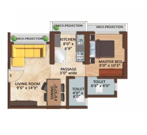 1 BHK 306 Sq. Ft. Apartment in Skyland Basera Garden