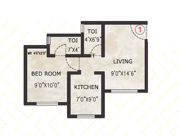 1 BHK 379 Sq. Ft. Apartment in Skyline Enclave