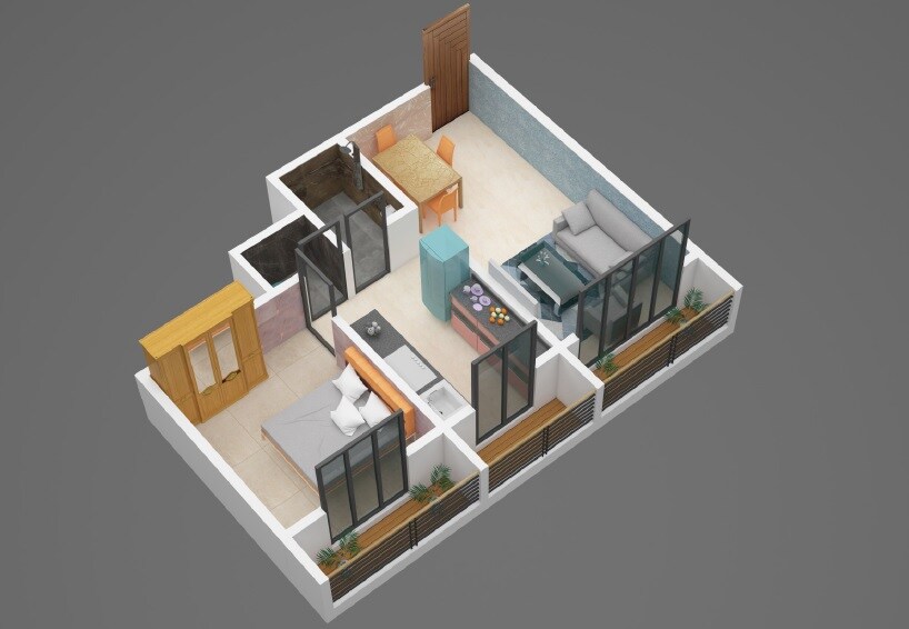 Floor plan of 1 BHK 410 Sq. Ft. Apartment in Sneha Umrale Kajal CHS, Palghar