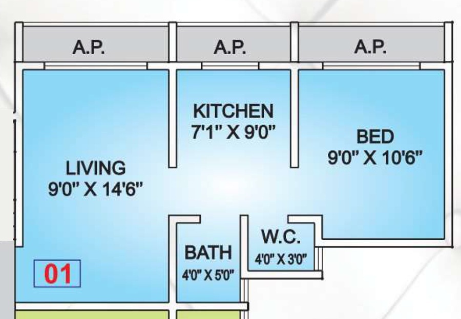 1 BHK 401 Sq. Ft. Apartment in Solitaire Raj Accord