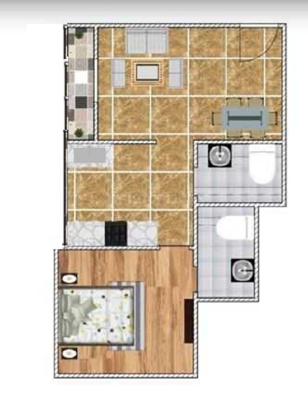 Floor plan of 1 BHK 367 Sq. Ft. Apartment in Sri Dutt s Garden Avenue-K, Palghar