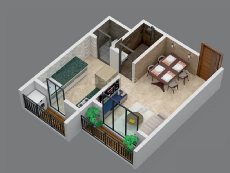 Floor plan of 264 Sq. Ft. Studio in Star Samruddhi, Palghar