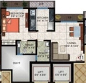 1 BHK 426 Sq. Ft. Apartment