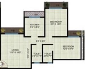 2 BHK 579 Sq. Ft. Apartment