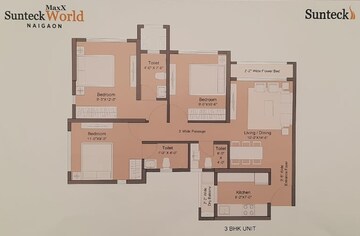  3 BHK Apartment at Sunteck Maxxworld, Naigaon East – for Rent